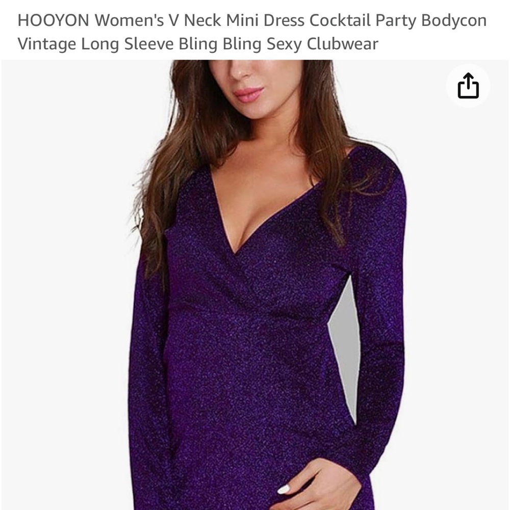 Purple vneck bodycom dress